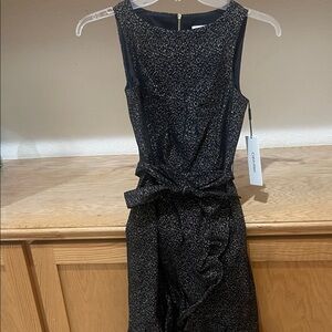 Calvin Klein Black and Gold Midi Dress